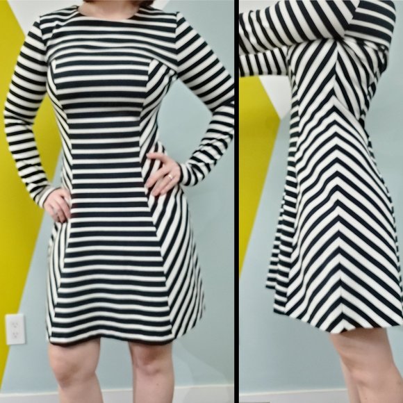 MICHAEL - Michael Kors longsleeve A-line striped dress. - Picture 9 of 9